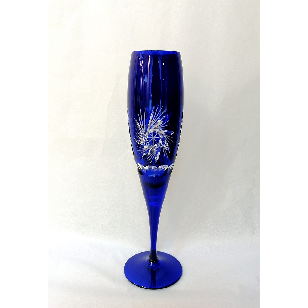 CRISTAL DE ROCA PINWHEEL-AZUL OSCURO-190 ml-COPA-BOHEMIA CRISTAL