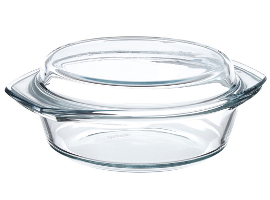 SIMAX-0-3.5 l-FUENTE REDONDA CON TAPA-BOHEMIA CRISTAL