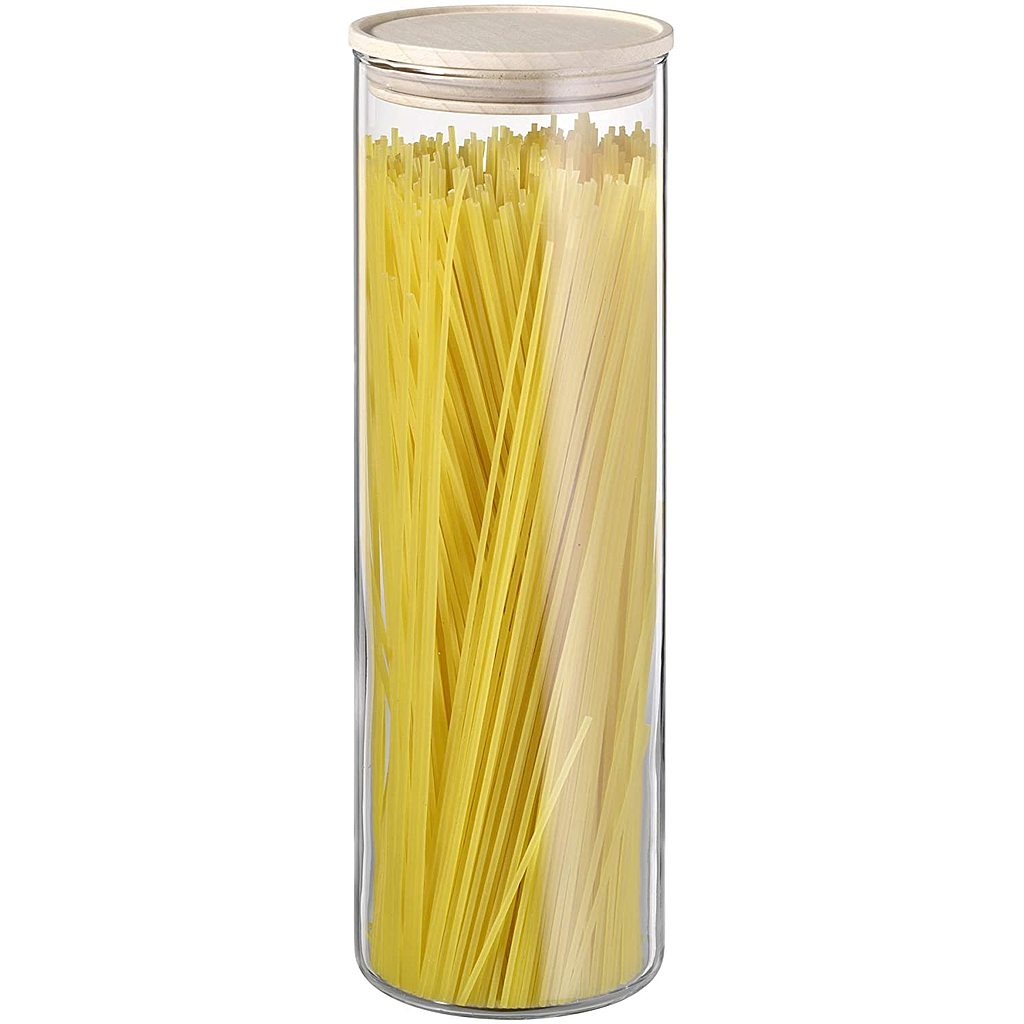SIMAX-MADERA-1800 ml-CONTENEDOR CON TAPA-BOHEMIA CRISTAL