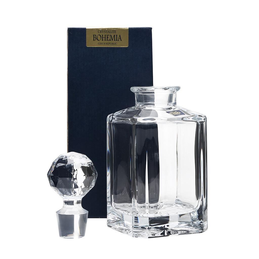 SQUARE-0-800 ml-BOTELLA-CRYSTALITE BOHEMIA CRISTAL