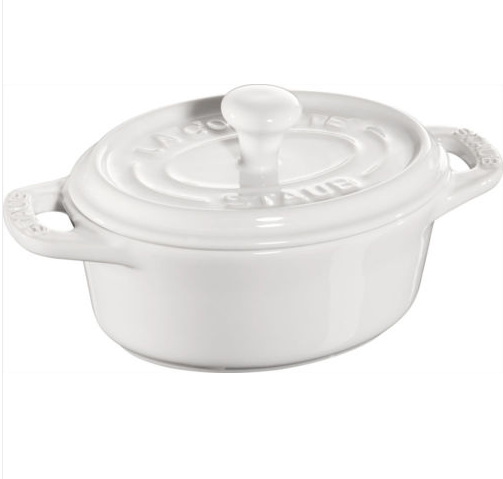 STAUB CERAMICA- BLANCO-11 cm-MINI COCOTTE OVALADO