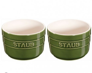 STAUB-CERAMICA-VERDE ALBAHACA-9 cm-SET 2 RAMEKIN