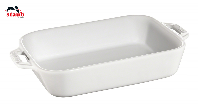 STAUB CERAMIC-BLANCO-20x16 cm-FUENTE PARA GRATINAR PEQUEÑA
