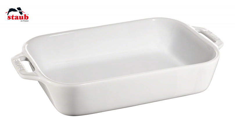 STAUB CERAMIC-BLANCO-27x20 cm-FUENTE PARA GRATINAR MEDIANA
