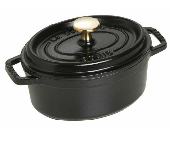 STAUB-HIERRO FUNDIDO-NEGRO-11 cm-COCOTTE OVALADO