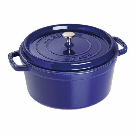 STAUB-HIERRO FUNDIDO-AZUL -28 cm-COCOTTE REDONDO