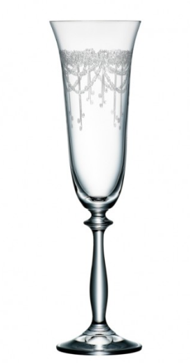 ANGELA ROMANTICA-0-190 ml-6 CHAMPAGNE FLAUTA-BOHEMIA 