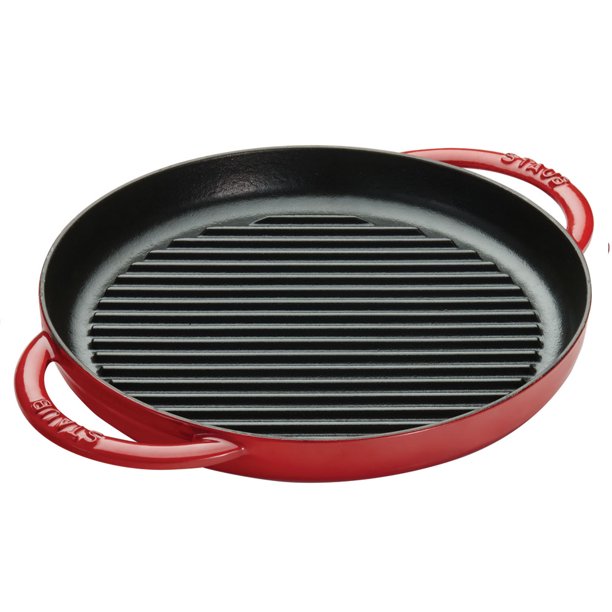 STAUB-HIERRO FUNDIDO-CHERRY-30 cm-SARTEN PARA GRILL PURE REDONDO