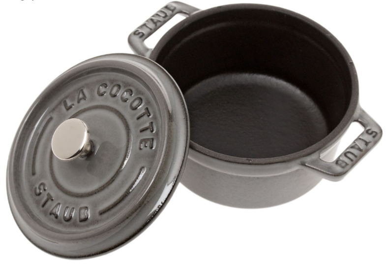 STAUB HIERRO FUNDIDO-GRIS-10 cm-COCOTTE REDONDO