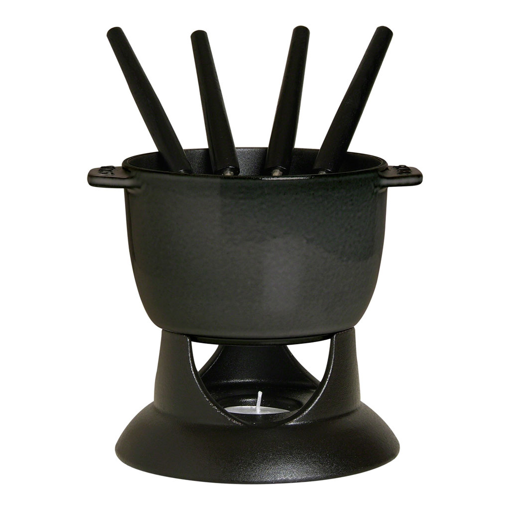 STAUB HIERRO FUNDIDO-NEGRO-12 cm-SET FONDUE MEDIANO