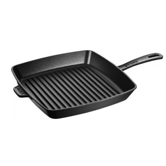 STAUB-HIERRO FUNDIDO-NEGRO-30 cm-SARTEN GRILL AMERICANO CUADRADO