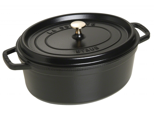 STAUB HIERRO FUNDIDO-NEGRO-31 cm-COCOTTE OVALADO