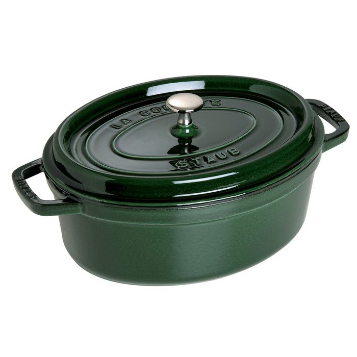 STAUB-HIERRO FUNDIDO-VERDE ALBAHACA-33 cm-COCOTTE OVALADO