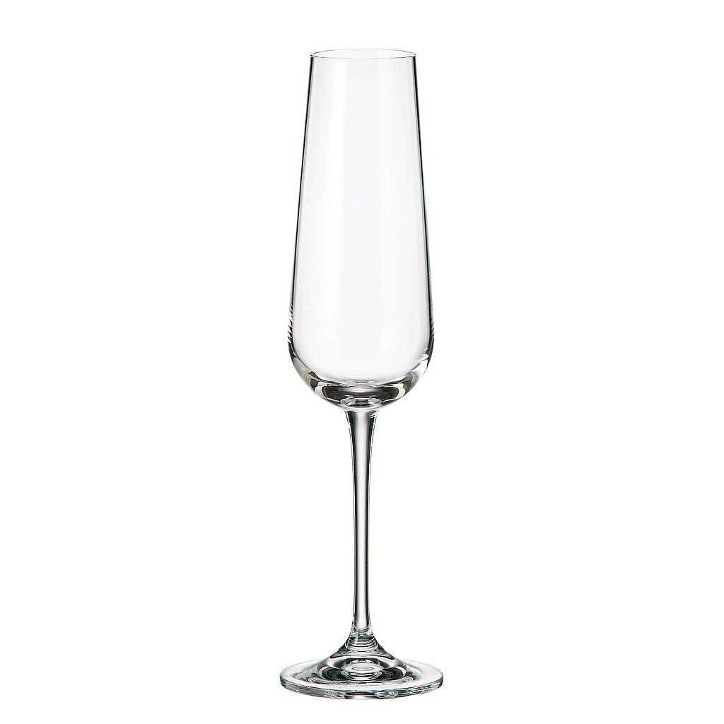 ARDEA-0-220 ml-6 CHAMPAGNE FLAUTA- C CRISTAL DE BOHEMIA