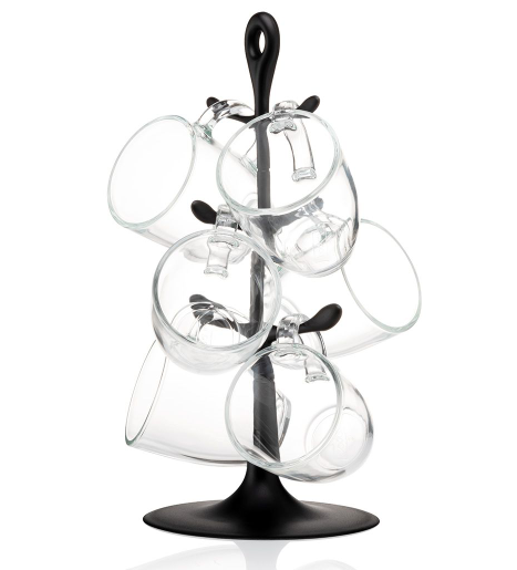 BISTRO-NEGRO-7 PCS-BISTRO-SOPORTE CON 6 MUGS DE CRISTAL BODUM