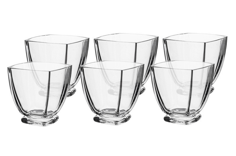 AREZZO-0-320 ml-6 VASOS WHISKY -C CRISTAL DE BOHEMIA
