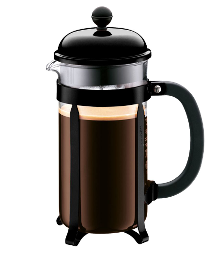 CHAMBORD-NEGRO ACERO INOX BOROSILICATO-1 L-PRENSA DE CAFÉ-BODUM