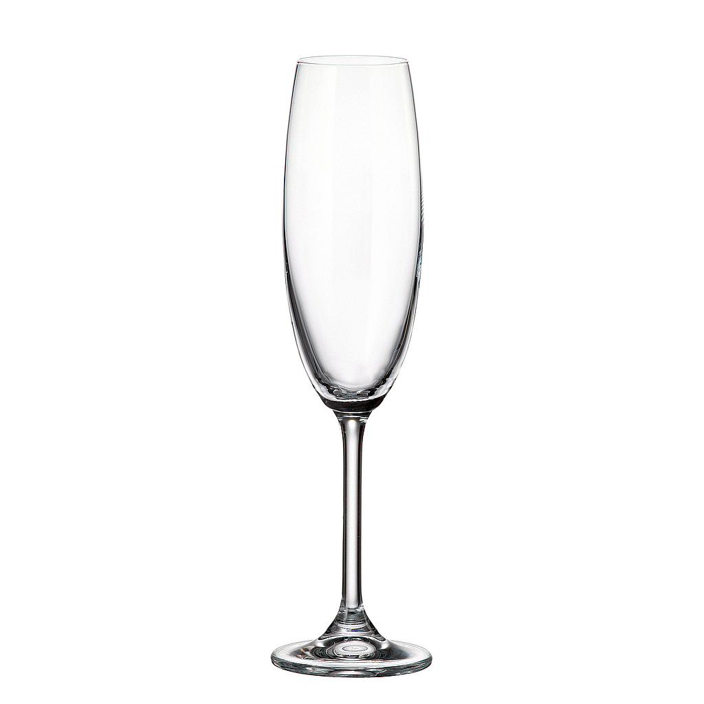 COLIBRI-0-220 ml-6 CHAMPAGNE FLAUTA-C CRISTAL DE BOHEMIA