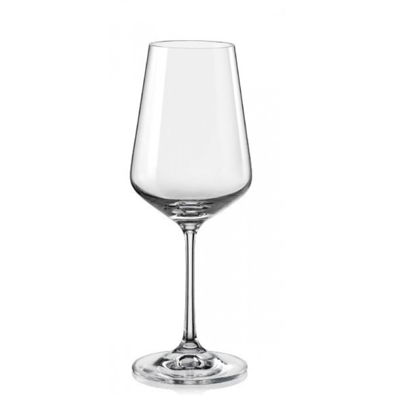 SANDRA -0-350 ml-6 COPAS VINO BOHEMIA CRISTAL