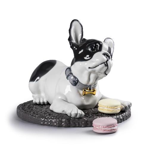 LLADRO-0-0-BULLDOG FRANCES CON MACARONS