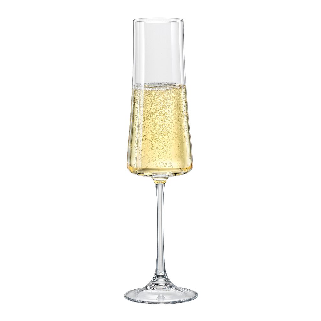 Xtra-0-210 ml-6 CHAMPAGNE FLAUTA-BOHEMIA CRISTAL
