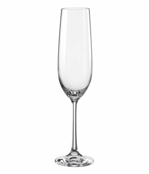 LIBERA-0-220 ml-6 CHAMPAGNE FLAUTA-BOHEMIA CRISTAL