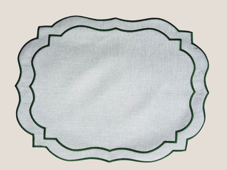 MAOLI-LINO-VERDE-0-SET AMERICANO DE 6 INDIVIDUALES