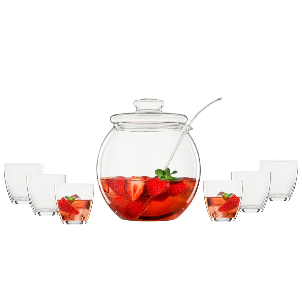LIBERA-0-0-SET PONCHERA 9 PIEZAS-BOHEMIA CRISTAL
