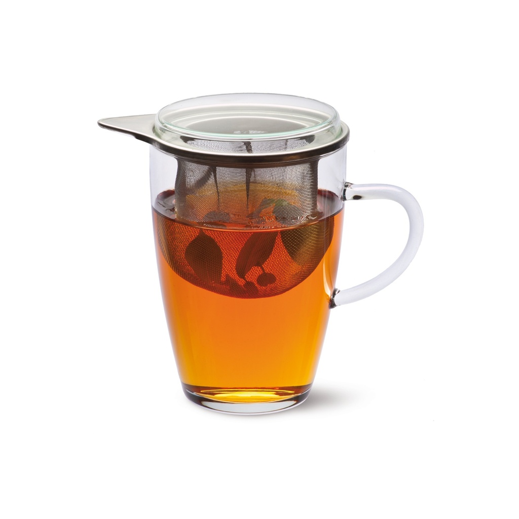 TEA AND COFFEE-0-350 ml-TAZA DE TE CON TAPA Y COLADOR LYRA BOHEMIA CRISTAL