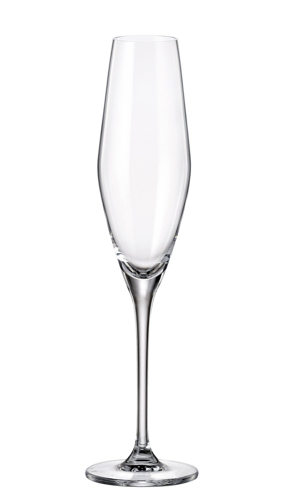 LOXIA-0-210 ml-6 CHAMPAGNE FLAUTA-CRYSTALITE BOHEMIA CRISTAL