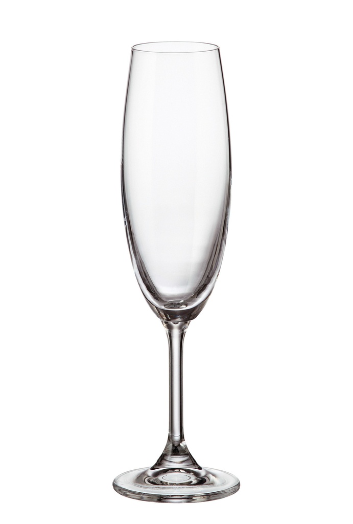 SYLVIA-0-220 ml-6 CHAMPAGNE FLAUTA-C CRISTAL DE BOHEMIA