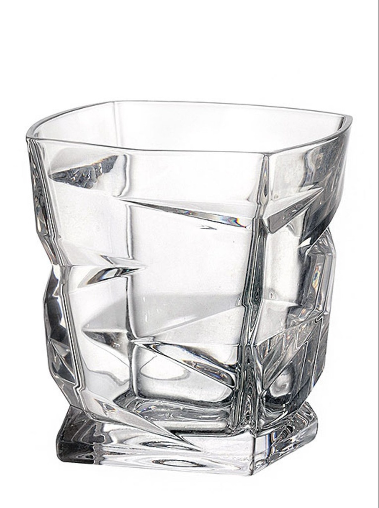 ZIG ZAG-0-300 ml-6 VASO WHISKY- CRYSTALITE BOHEMIA CRISTAL