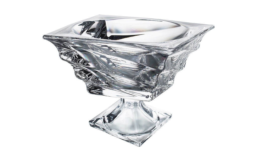 CASABLANCA-0-285 mm-BOWL CON PIE-C CRISTAL DE BOHEMIA