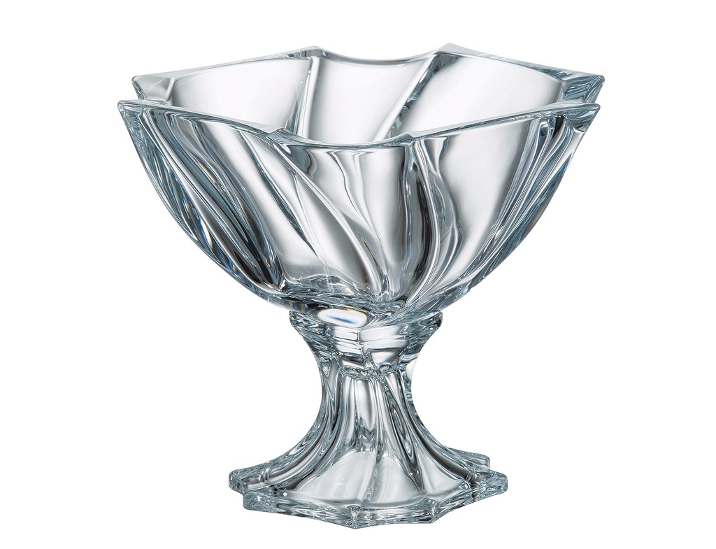 NEPTUNE-0-255 ml-BOWL CON PIE-C CRISTAL DE BOHEMIA