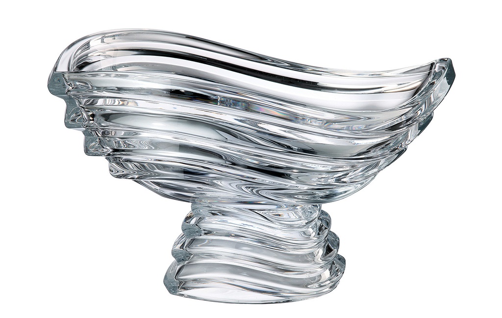 WAVE-0-305 ml-BOWL CON PIE-C CRISTAL DE BOHEMIA
