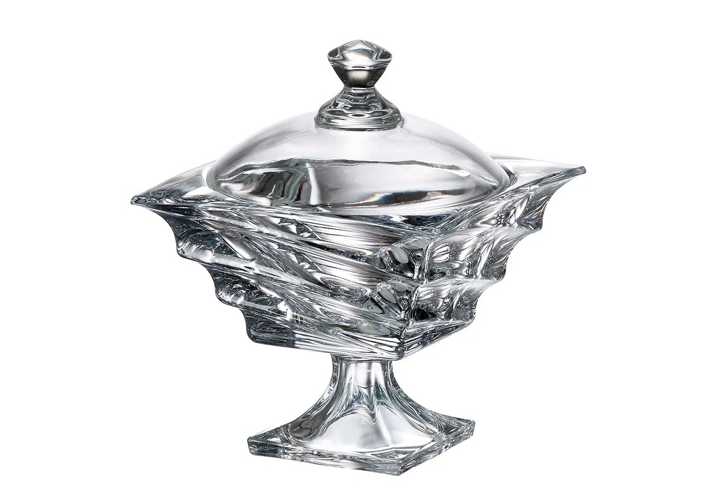CASABLANCA-0-245 ml-CAJA CON PIE-C CRISTAL DE BOHEMIA