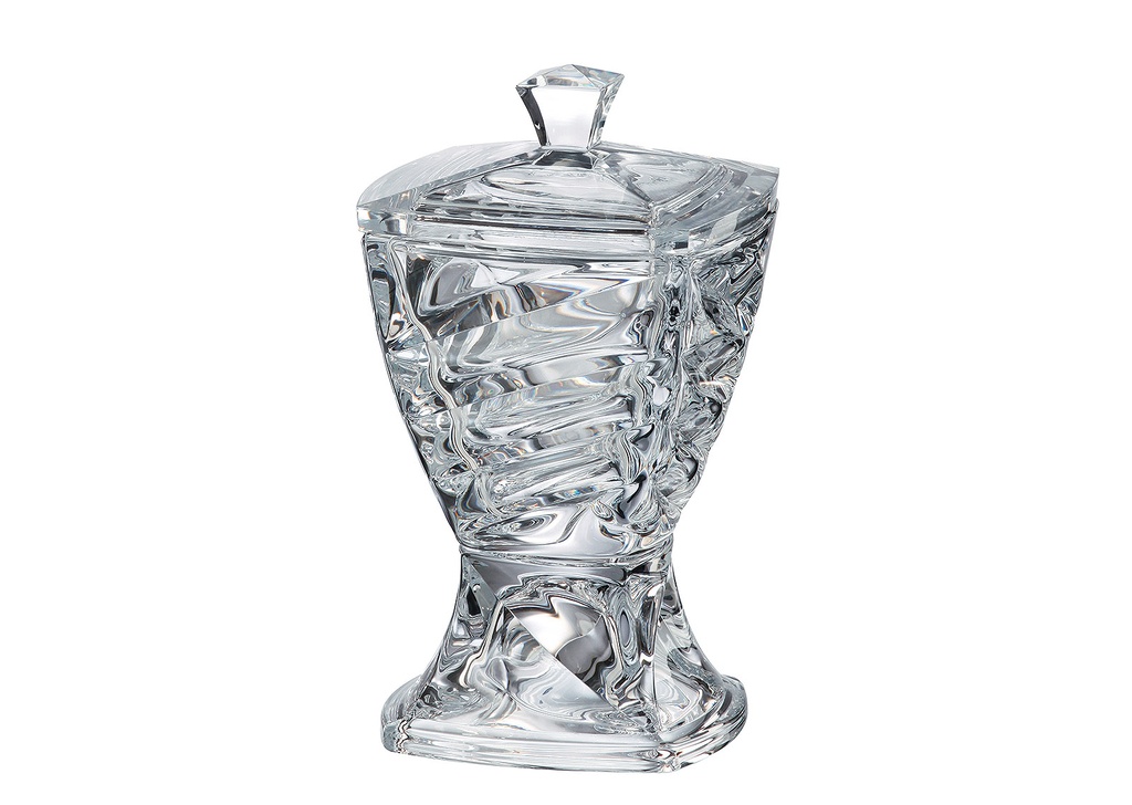 FACET-0-245 ml-CAJA CON PIE-CRYSTALITE BOHEMIA CRISTAL