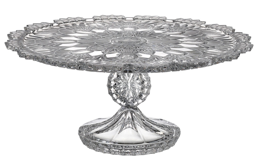 CHRISTIE-0-325 ml-TORTERA CON PIE-C CRISTAL DE BOHEMIA