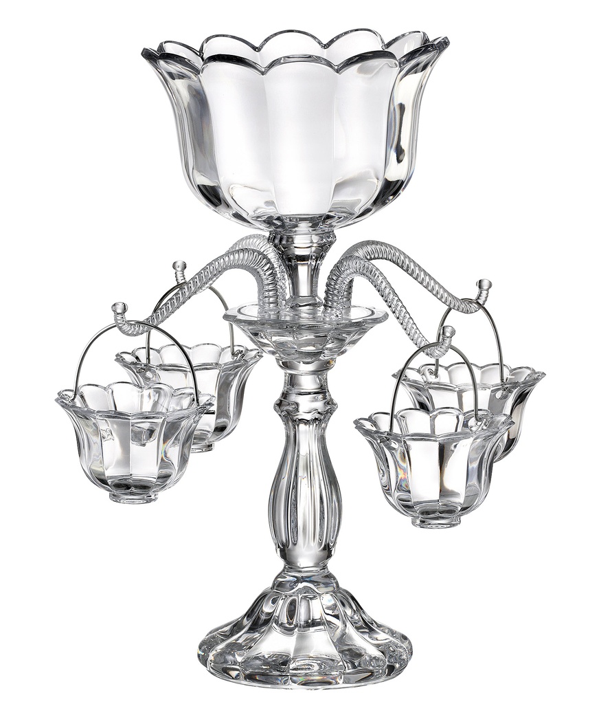 CRISTAL-0-455 ml-FLORERO 4 BRAZOS-C CRISTAL DE BOHEMIA