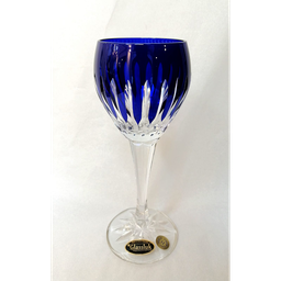 [204779] CRISTAL DE ROCA- PARIS-AZUL OSCURO-220 ml-COPA VINO-BOHEMIA CRISTAL
