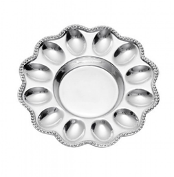 [204866] PEARL-PLATEADO-24 cm-FUENTE HUEVOS RELLENOS BEATRIZ BALL