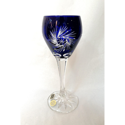 [204783] CRISTAL DE ROCA-PINWHEEL-AZUL OSCURO-220 ml-COPA VINO-BOHEMIA CRISTAL