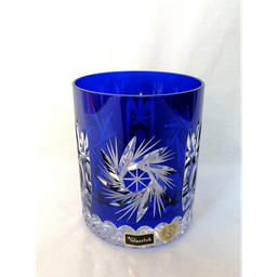 [204786] CRISTAL DE ROCA- PINWHEEL-AZUL OSCURO-320 ml-VASO WHISKY-BOHEMIA CRISTAL