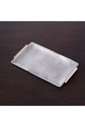 [207788] SIERRA MODERN PYTHON-PLATEADO-55 cm-BANDEJA LARGA RECTANGULAR CON AGARRADORES 7917 BEATRIZ BALL