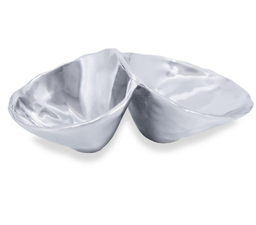 [204935] SOHO-PLATEADO-29 cm-FUENTE CON DOS DIVISIONES BEATRIZ BALL