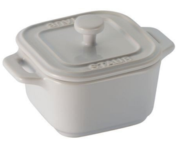 [204524] STAUB CERAMIC-BLANCO-8 cm-SET 2 COCOTTE CUADRADO
