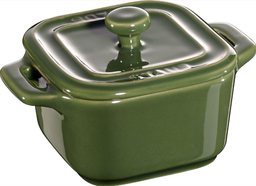 [204522] STAUB CERAMIC-VERDE ALBAHACA-8 cm-SET 2 COCOTTE CUADRADO