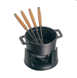 [204476] STAUB HIERRO FUNDIDO-NEGRO-10 cm-SET FONDUE PEQUEÑO