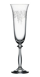 [204245] ROMANCE-PANTOGRAFIADO-190 ml-6 CHAMPAGNE FLAUTA-BOHEMIA CRISTAL