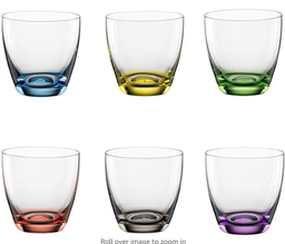 [201671] VIVA COLORI-AZUL-300 ml-6 VASOS WHISKY-BOHEMIA CRISTAL